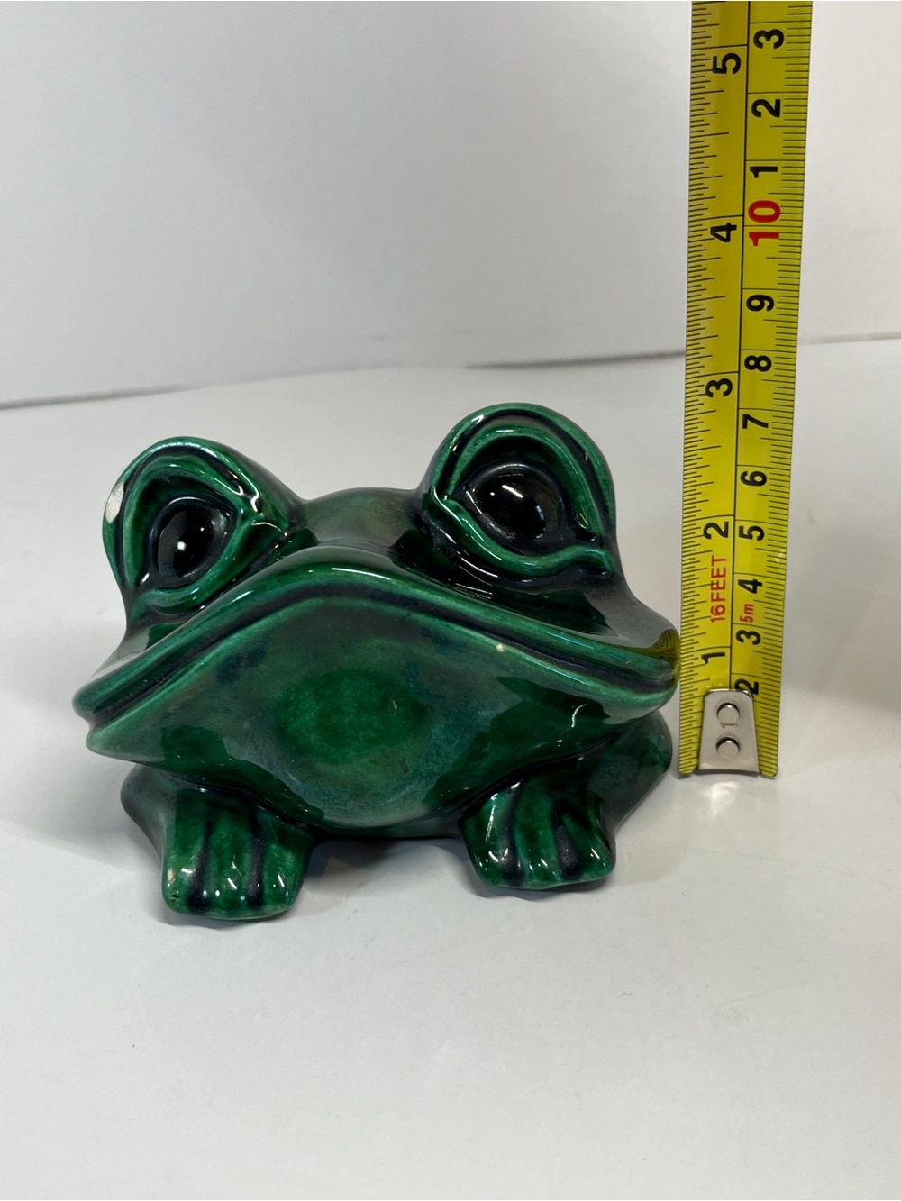 Vintage Arnels 1970s Frog Figurine Ceramic Whimsical Cottagecore Farmhouse Decor - Picture 3 of 9